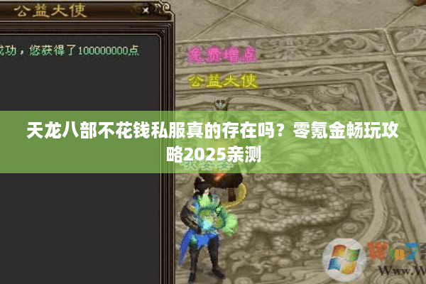 天龙八部不花钱私服真的存在吗？零氪金畅玩攻略2025亲测
