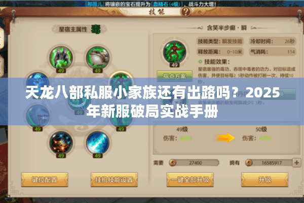 天龙八部私服小家族还有出路吗？2025年新服破局实战手册